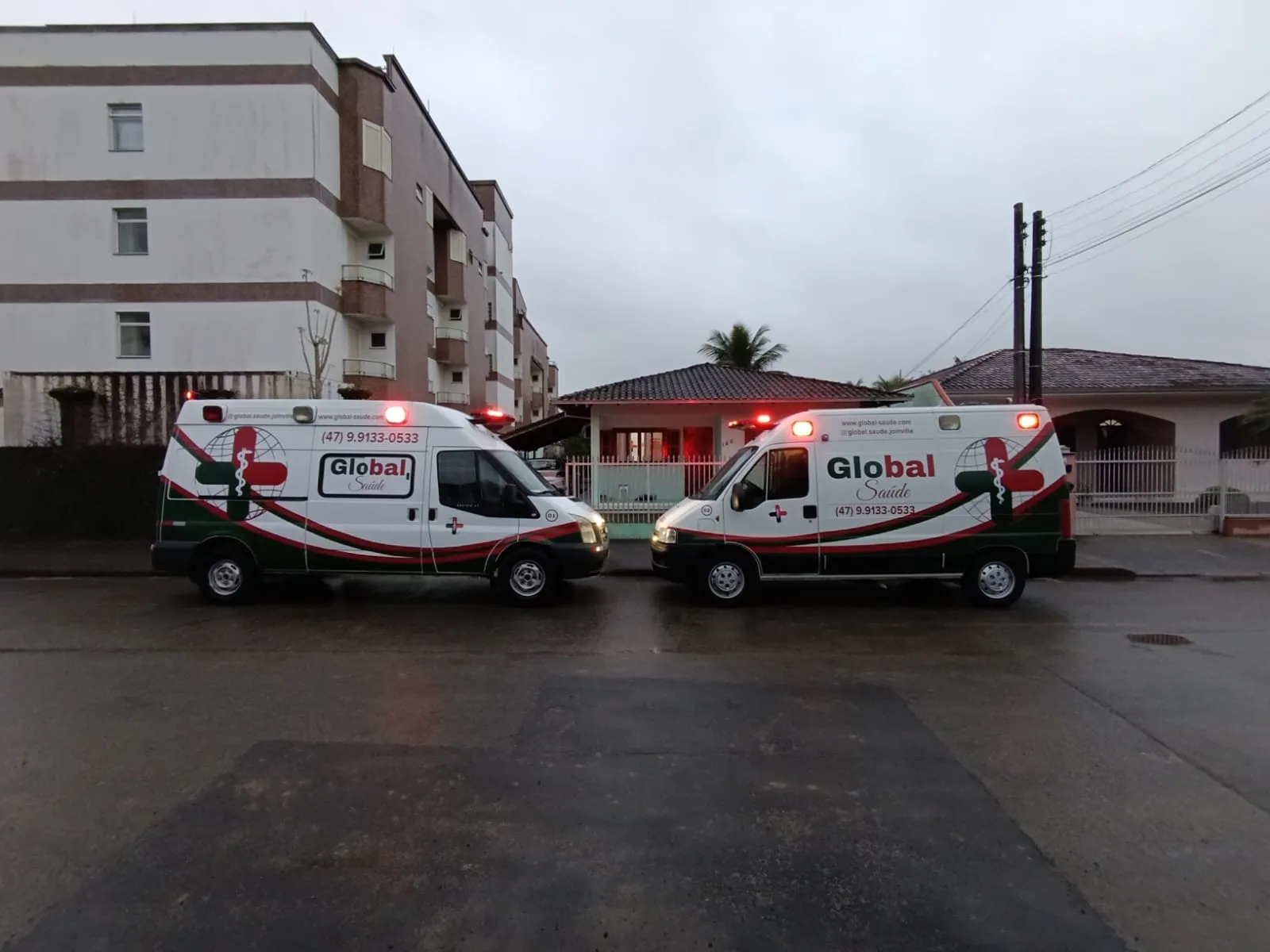 Frota de ambulâncias Global Saúde para remoção inter-hospitalar em Joinville SC